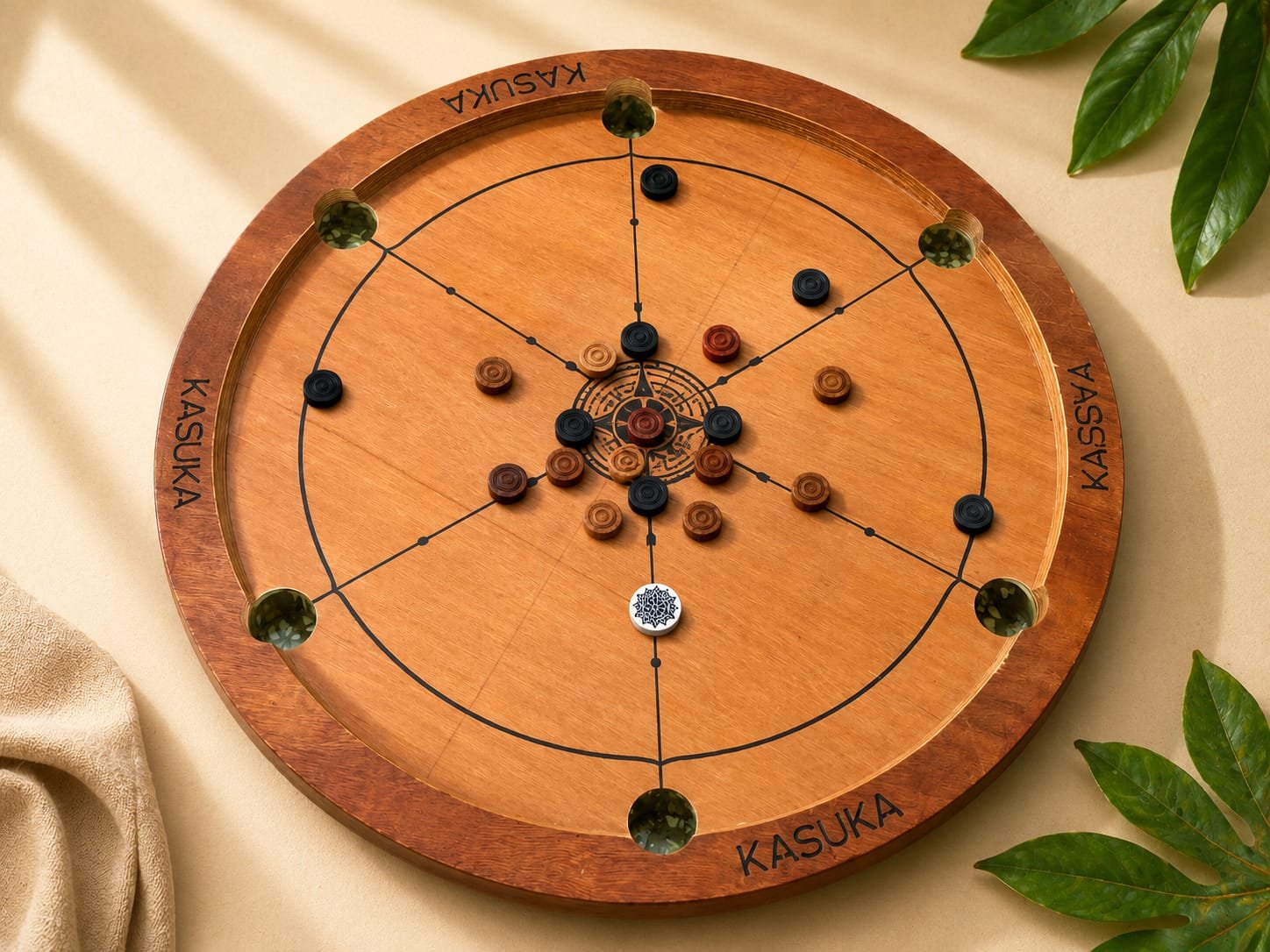 KASUKA board mid-game with red coin in play
