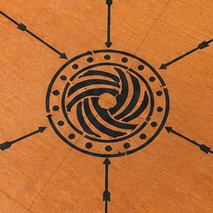 Close-up of the KASUKA center medallion engraving